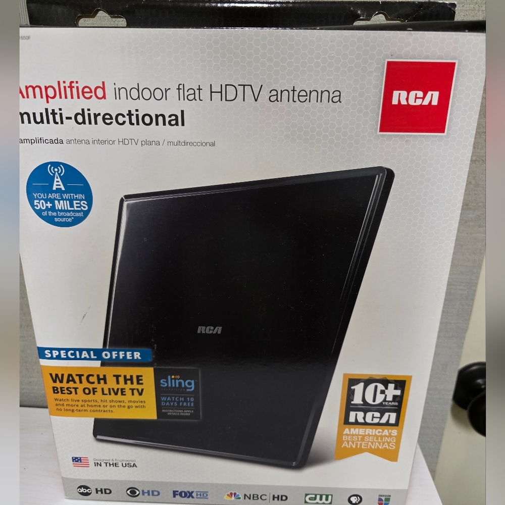 RCA Black Indoor Flat HDTV Antenna